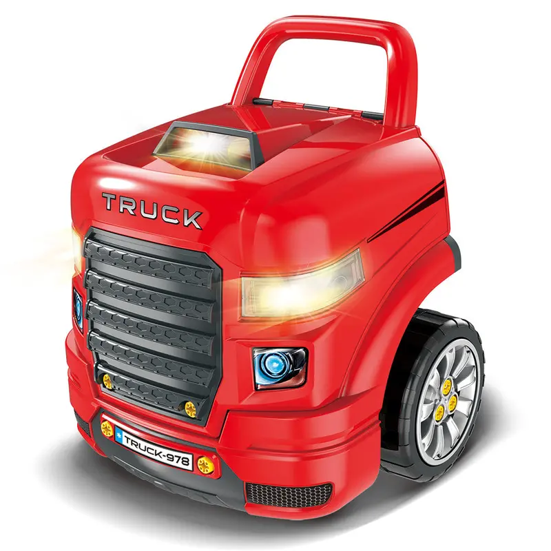 Interactive Truck Mechanic Workshop – Red Engine Repair Playset for Imaginative Play