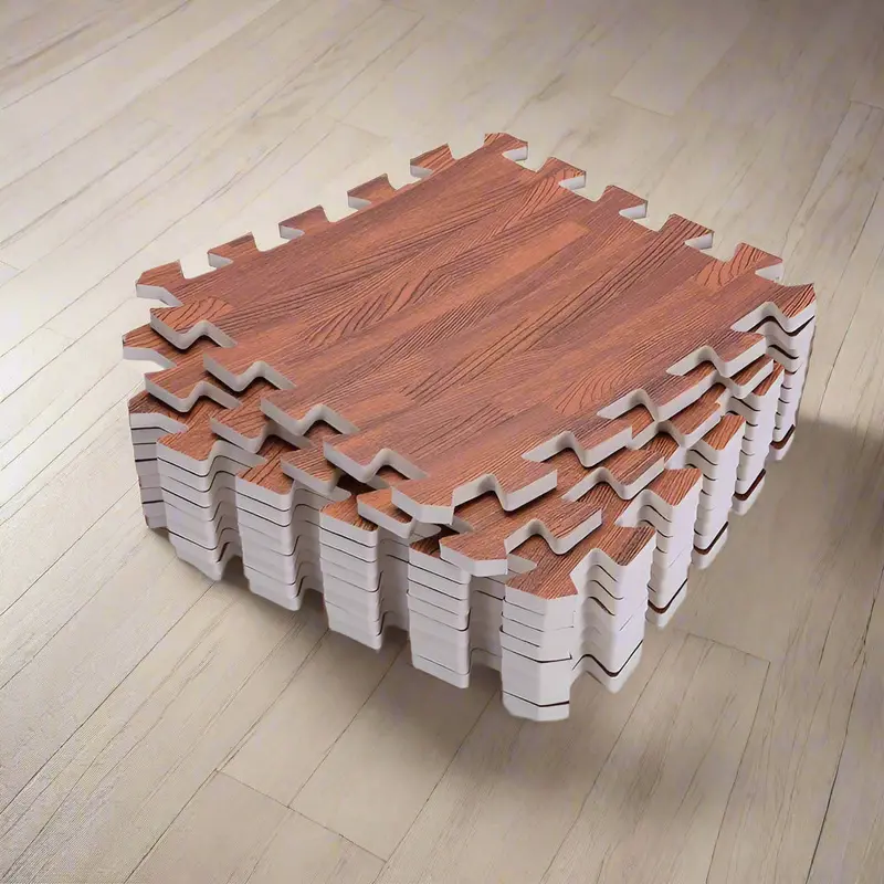 Interlocking EVA Foam Floor Tiles – Wood-Grain Anti-Fatigue Mats for Gyms & Homes