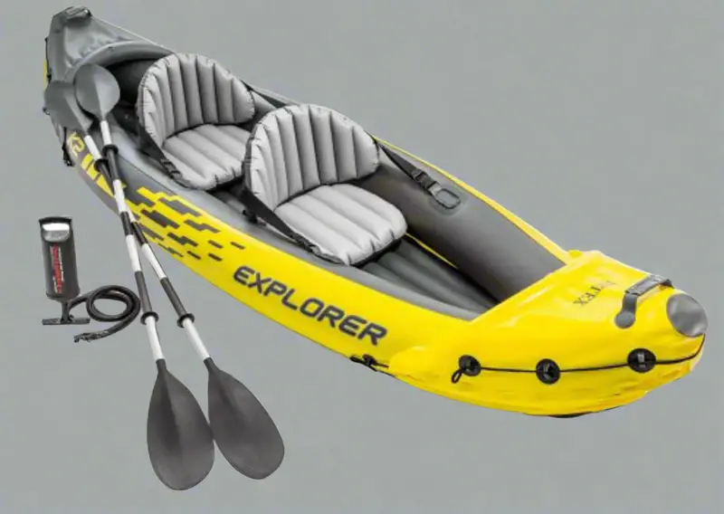 Intex Explorer K2 Tandem Inflatable Kayak – 2-Person Recreational Kayak Bundle with Oars & Pump | 68307NP