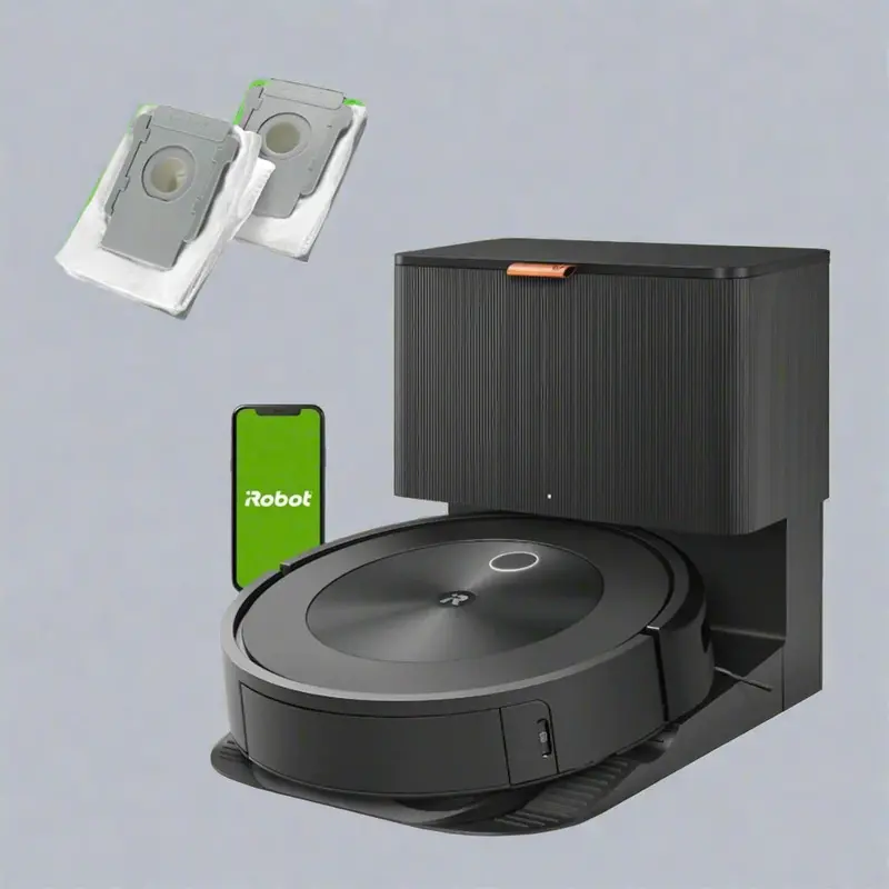 iRobot Roomba J8+ Self-Emptying Robot Vacuum – Smart Mapping, Dirt Disposal Base + 2 Extra Bags (0323175)