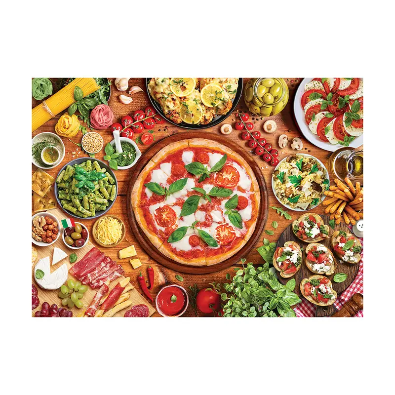 Italian Table Scene Jigsaw Puzzle: 1000-Piece Gourmet Illustration