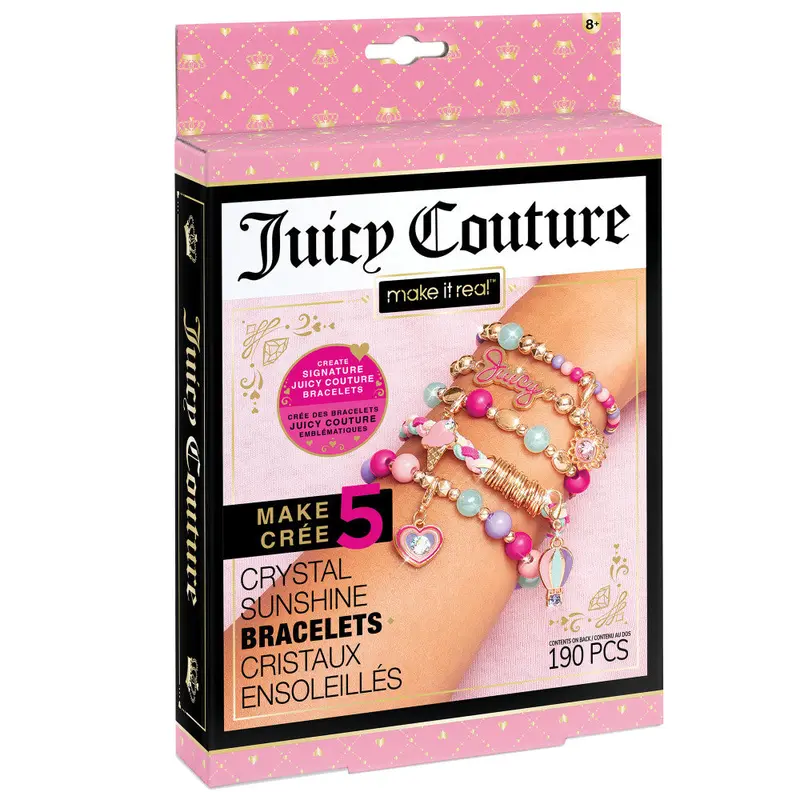 Juicy Couture Mini Crystal Sunshine Bracelet Kit – Colorful Bead & Charm Craft Set