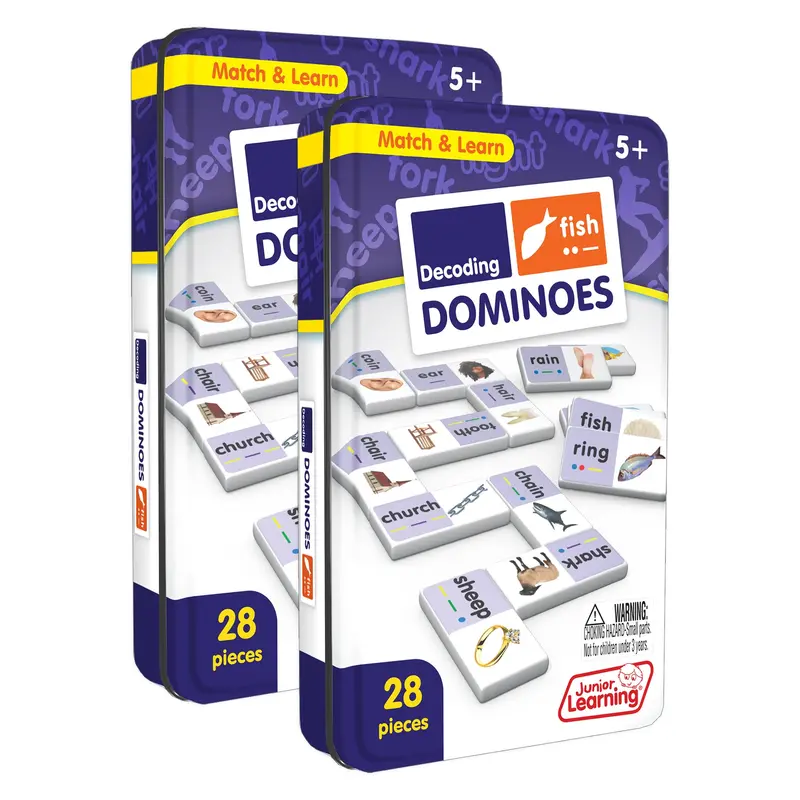 Junior Learning Decoding Dominoes – Double-Pack Educational Game