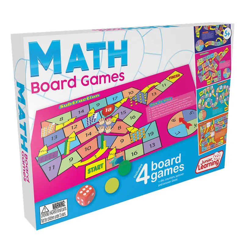 Junior Learning Math Board Games Bundle – Multi-Concept Skill-Building Kit (Ages 5–6)