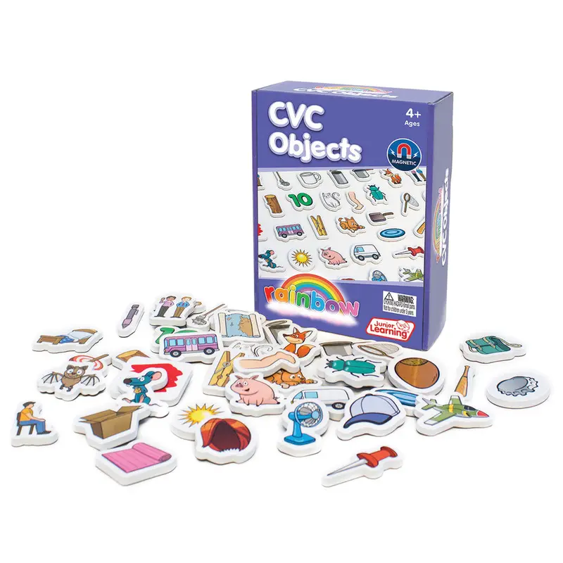 Junior Learning Rainbow Phonics Magnets – Color-Coded CVC Word Construction Kit