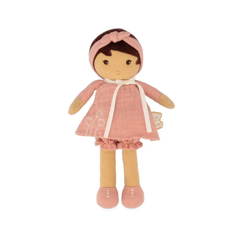 Kaloo Tendresse Amandine Doll – Medium-Sized Soft Doll in Maroon Outfit