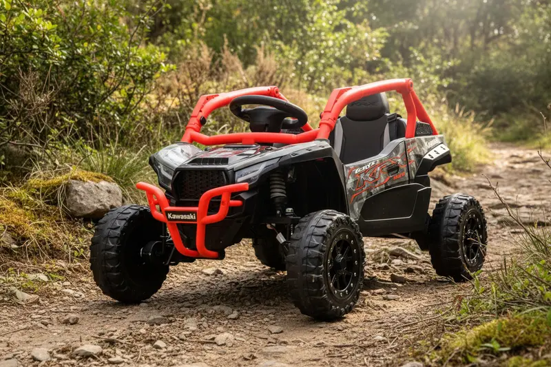 Kawasaki KRX 1000 Licensed 24V Ride-On Vehicle for Kids – Remote-Controlled, Leather Seat, EVA Tires