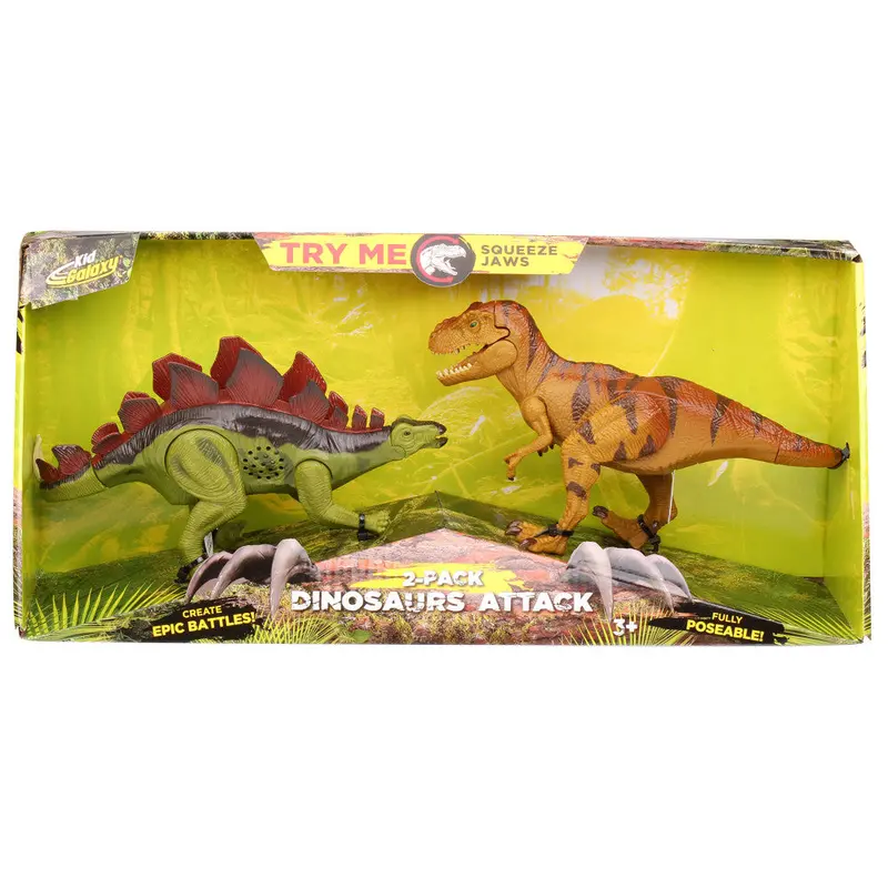 Kid Galaxy Stegosaurus & T. rex Interactive Dino Attack Duo