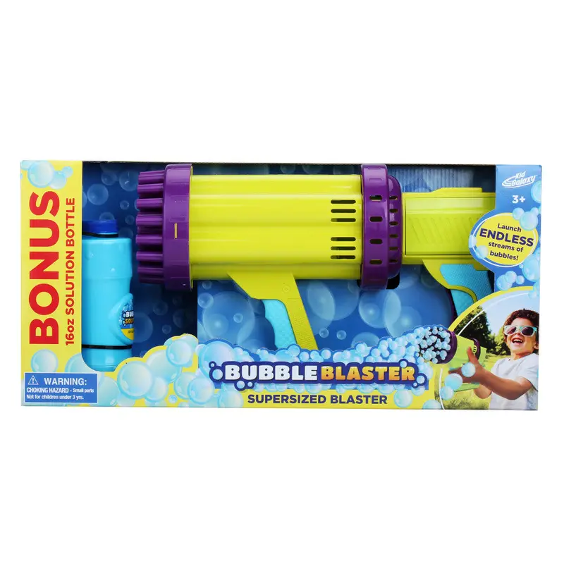Kid Galaxy Supersized Bubble Blaster – 15-Inch Wand with 50-Hole Motor & Refill Bundle