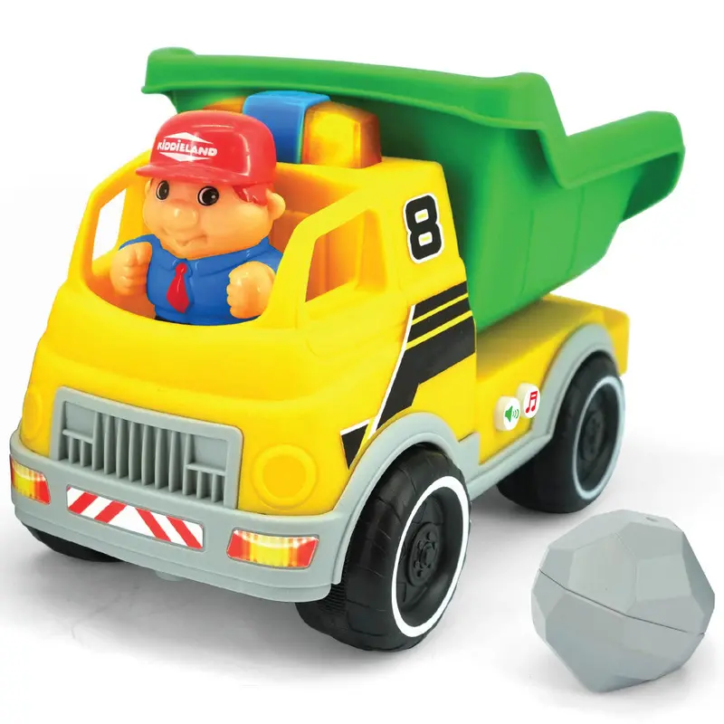 Kiddieland Interactive Dump Truck – Motorized Construction Toy with Lights & Sounds