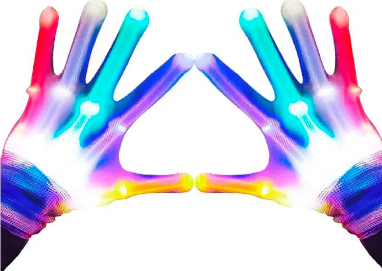Kids’ Glow-in-the-Dark LED Gloves – Multicolor Flashing Costume & Party Wear (Ages 3–12, JXLG03)