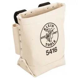 Klein Tools 5416 Canvas Bolt Bag – Ironworking Style with Reinforced Loops