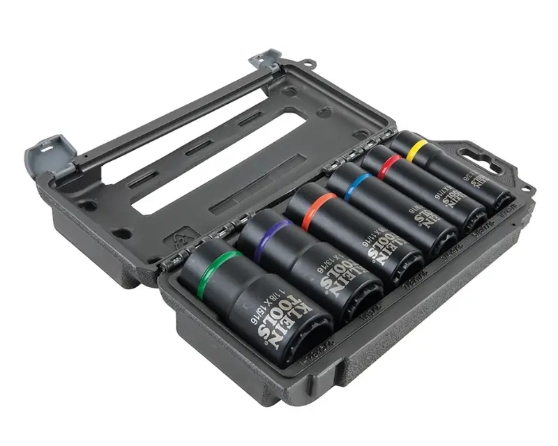 Klein Tools 66010 2-in-1 Impact Socket Set – 12-Point, 6-Piece