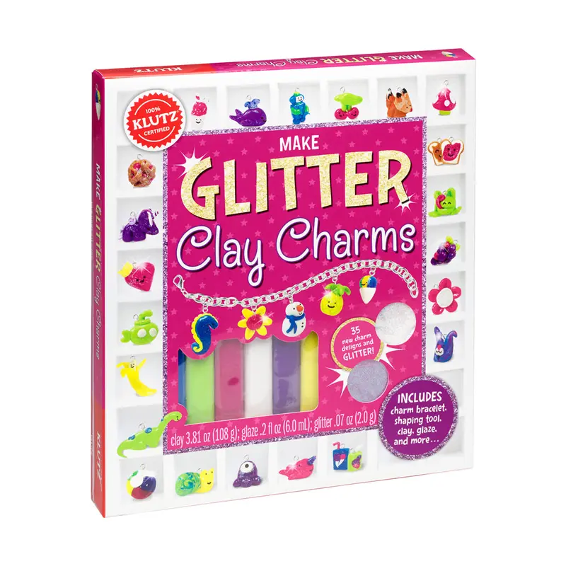Klutz Glitter Charm Jewelry Kit – DIY Sparkling Accessories Craft Set