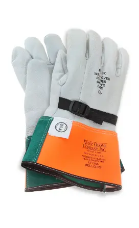 Kunz 14 in Goatskin Leather Protectors for Rubber Gloves