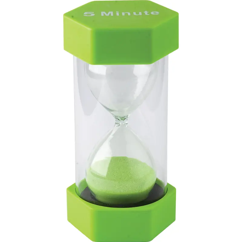 Large 5-Minute Green Sand Timer for Classroom Time Management