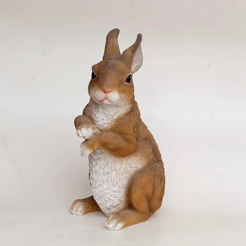 Large Garden Rabbit Statue – Eco-Conscious Resin Wildlife Sculpture for Lawn, Patio, or Flower Bed Accents