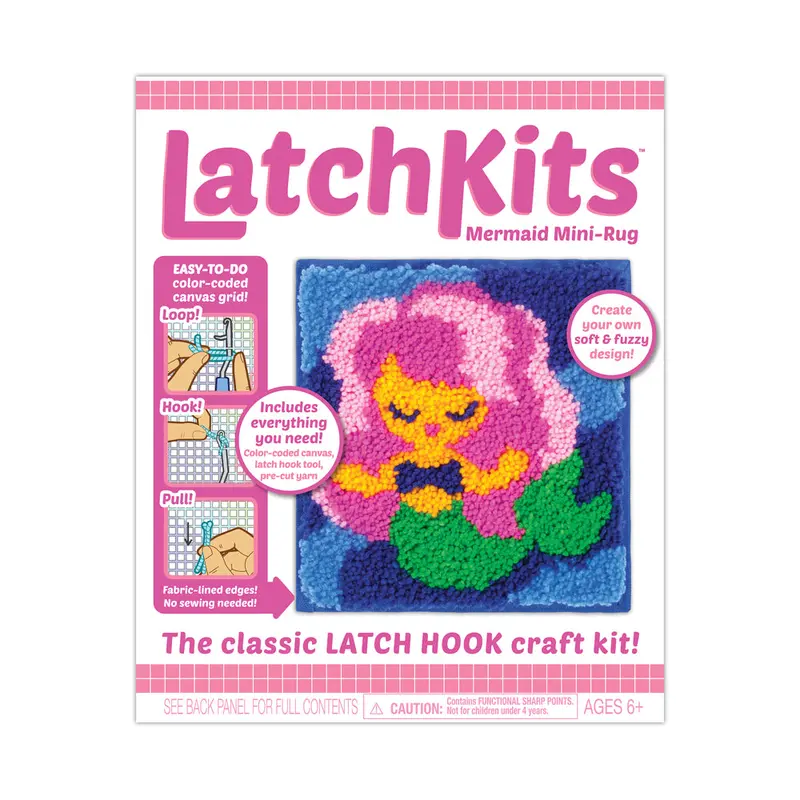 LatchKits Ocean Fantasy Mermaid Rug Craft Kit – DIY Felt Mini-Rug Project