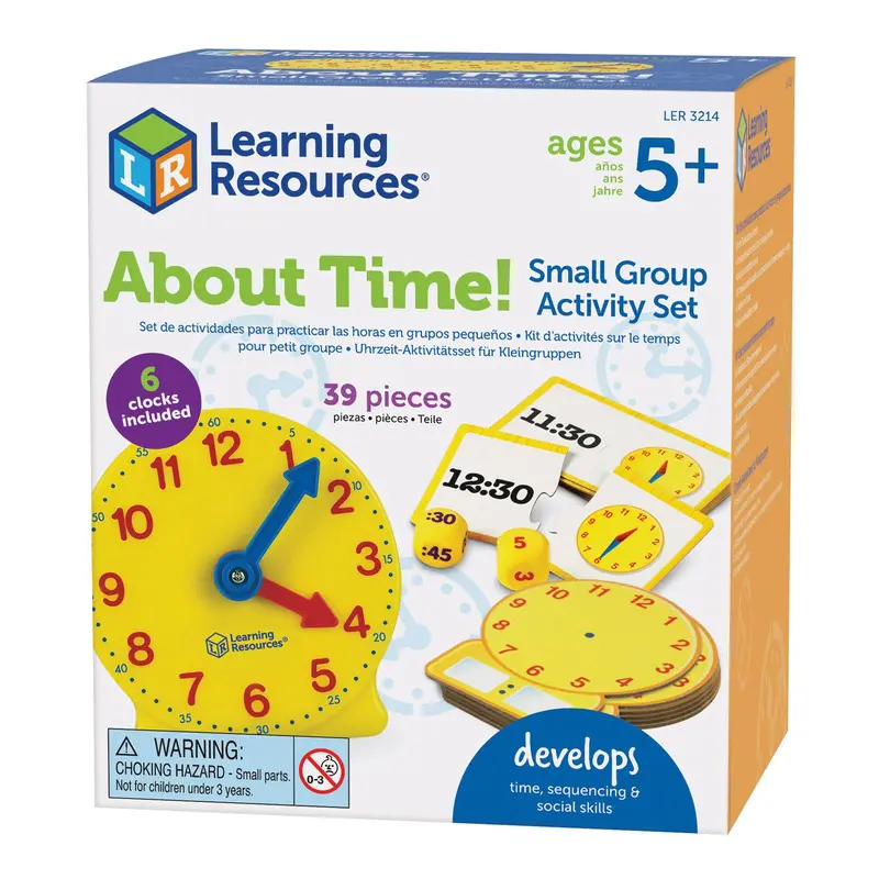 Learning Resources About Time! Classroom Clock – Interactive Time-Telling Learning Tool