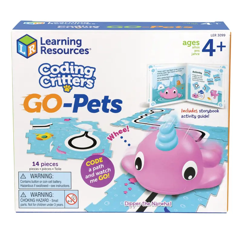 Learning Resources Coding Critters Go-Pets – Dipper the Narwhal Interactive STEM Toy for Early Coding Skills