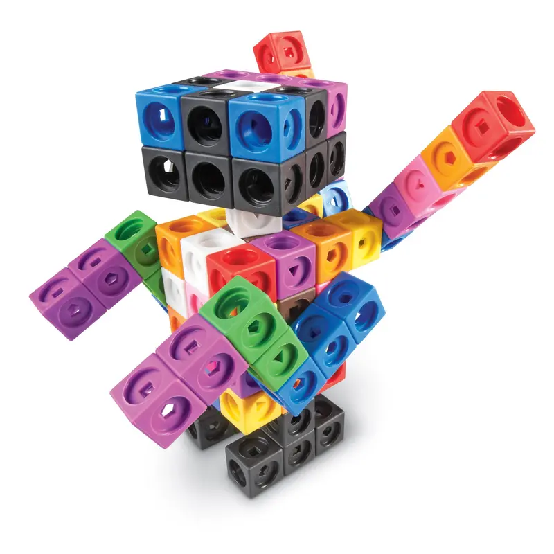 Learning Resources MathLink Cubes Big Builders Set – 200-Piece STEM Building Kit
