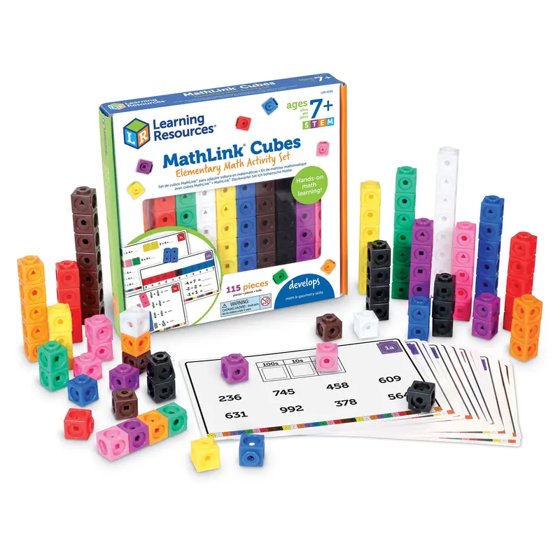 Learning Resources MathLink Cubes – Hands-On STEM Math Set for Preschoolers (115 pcs)
