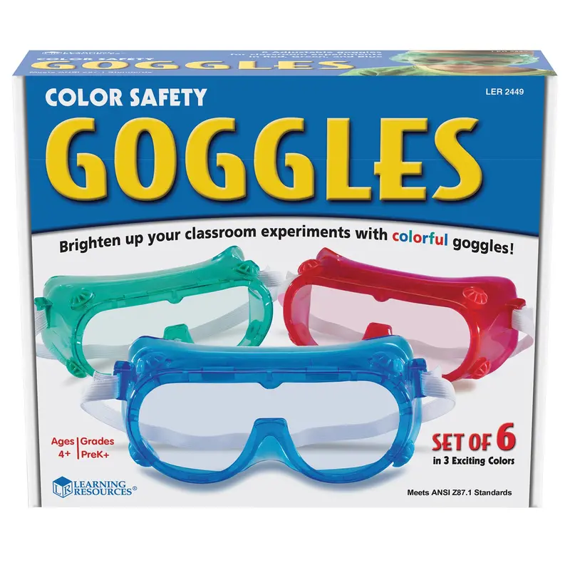 Learning Resources Safety Goggles – Adjustable, Colorful 6-Pack for Young Scientists