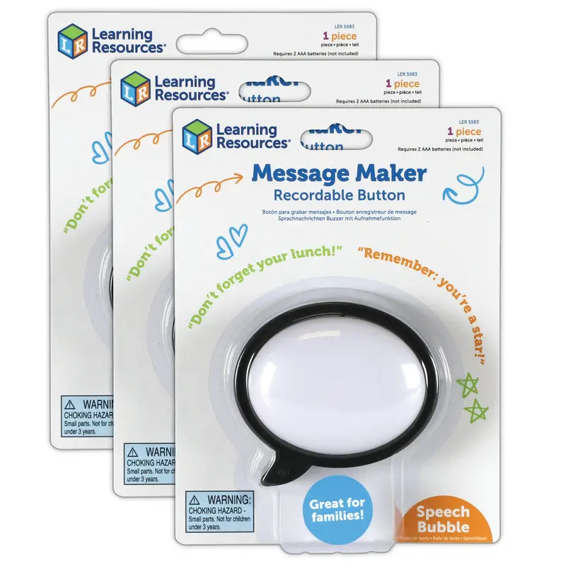 Learning Resources Speech Bubble Message Recorders (3-Pack)