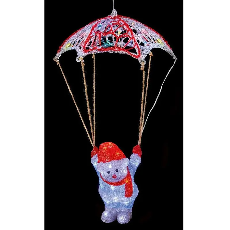 LED Acrylic Parachute Snowman Ornament – 70cm, Red & White