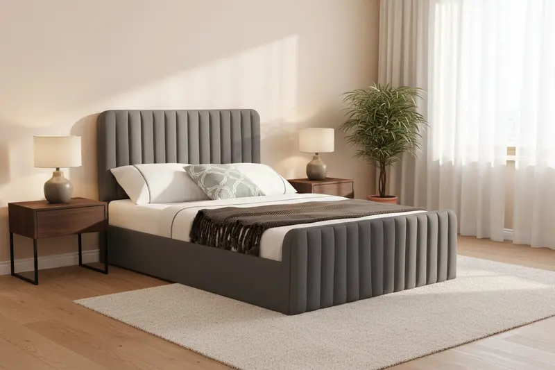LED-Upholstered Gas Lift Storage Bed – Integrated Headboard Lighting, Queen/Full/King Sizes