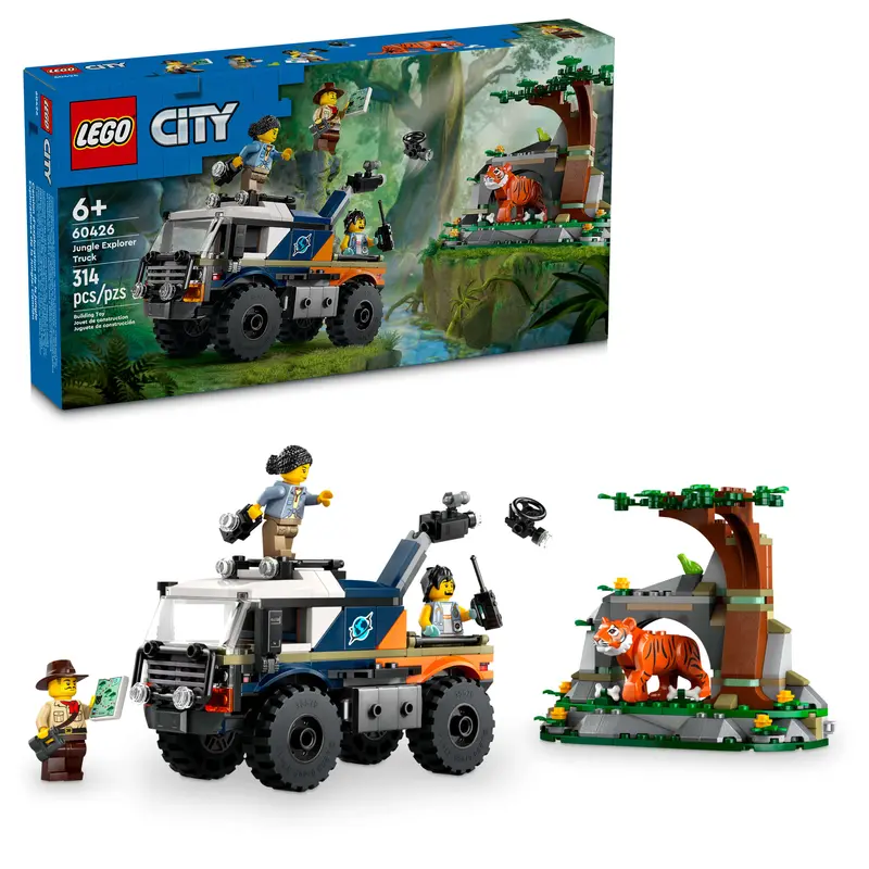 LEGO City Jungle Adventure Off-Road Truck Building Set – 314 Pieces