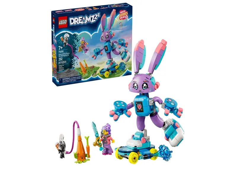 LEGO DREAMZzz Izzie & Bunchurro Bunny Building Set – 252-Piece Gaming-Themed Kit