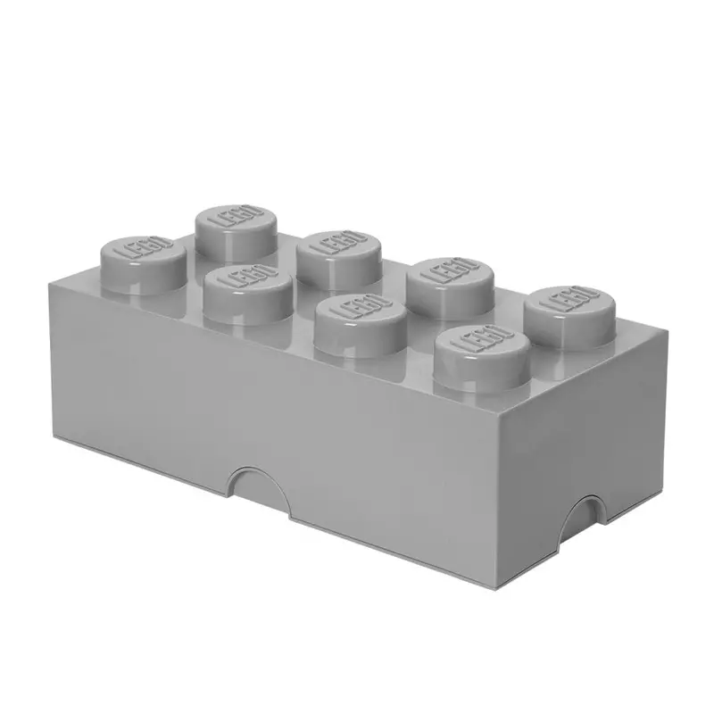LEGO Medium Stone Grey Storage Brick – 8-Section Modular Organizer & Decor Piece