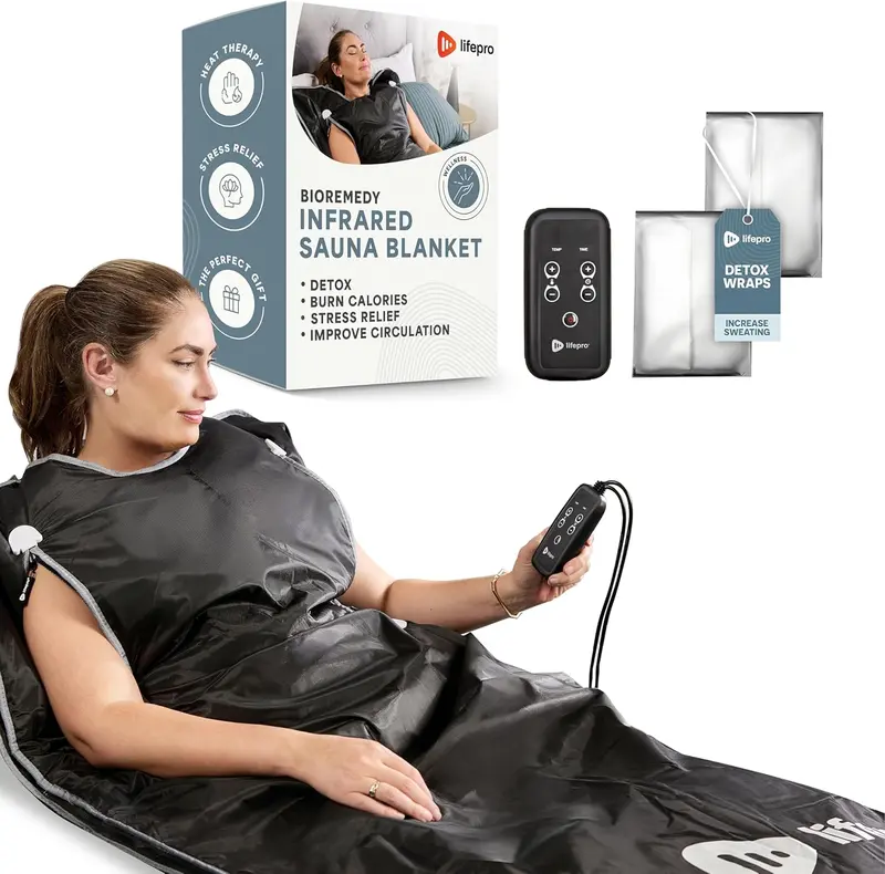 LifePro Far Infrared Sauna Blanket – Portable Detox Wrap for Home Use, Promotes Relaxation, Circulation, and Recovery