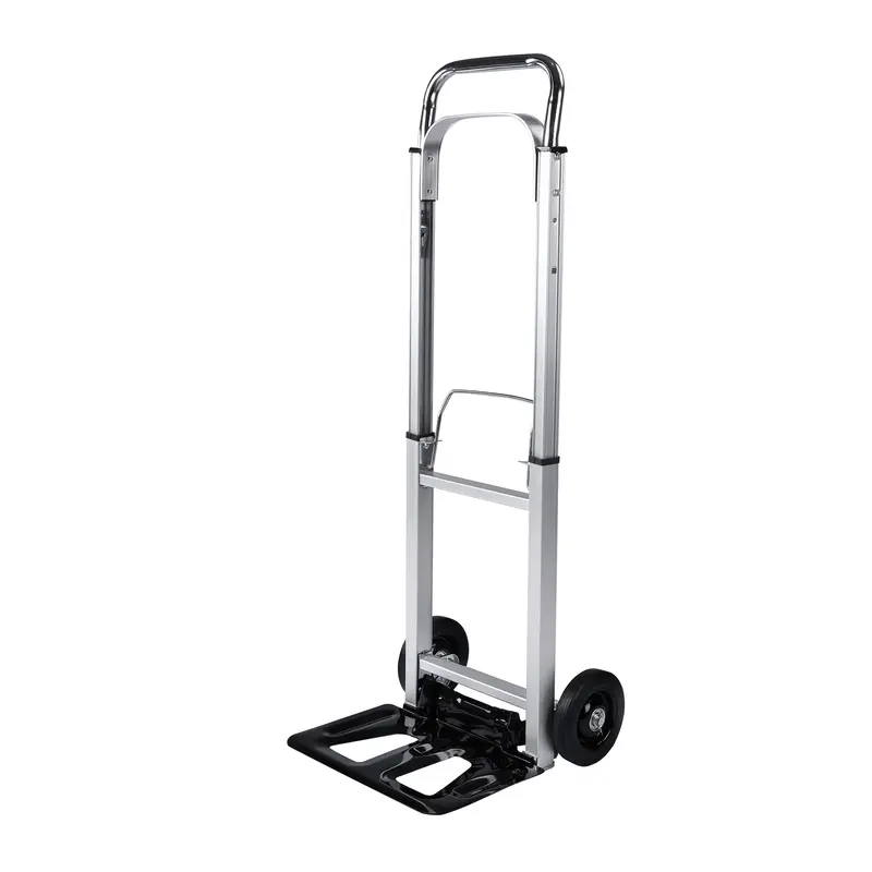Lightweight Aluminum Folding Hand Truck – Telescoping Handle, 15cm Rubber Wheels, Portable Dolly (AMACC80)