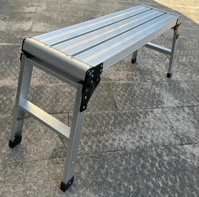 Lightweight Aluminum Folding Work Platform – Adjustable Step Ladder with Heavy-Duty Stability
