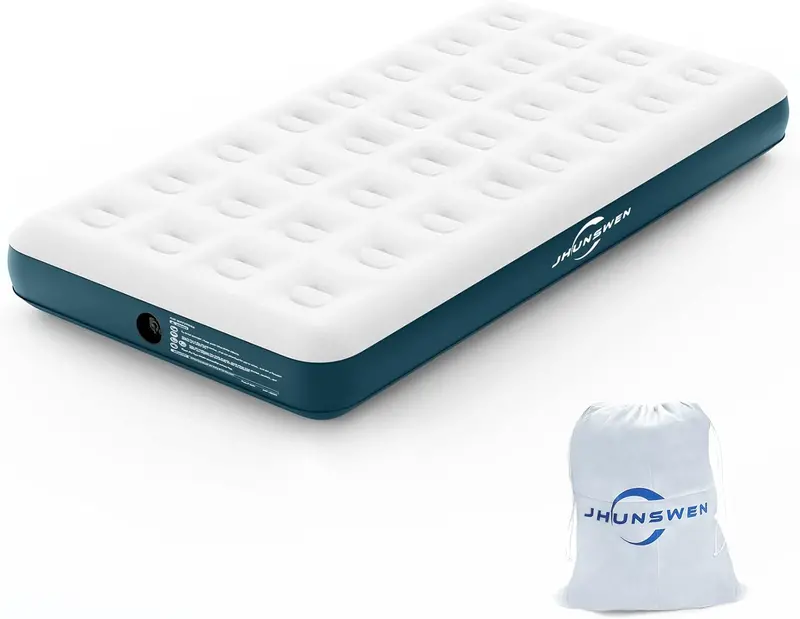 Lightweight Twin Air Bed – 75″ × 39″ × 10″, Compact Portable Inflatable Mattress (JSHE004T)