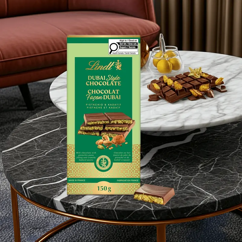 Lindt Dubai Style Chocolate Bar – 150g Pistachio Milk Chocolate Infused with Crispy Kadayif