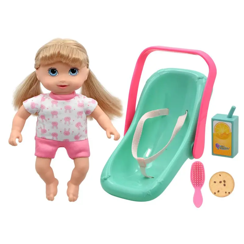 Little Sweeties 10-Inch Interactive Doll with Car-Seat Carrier Playset