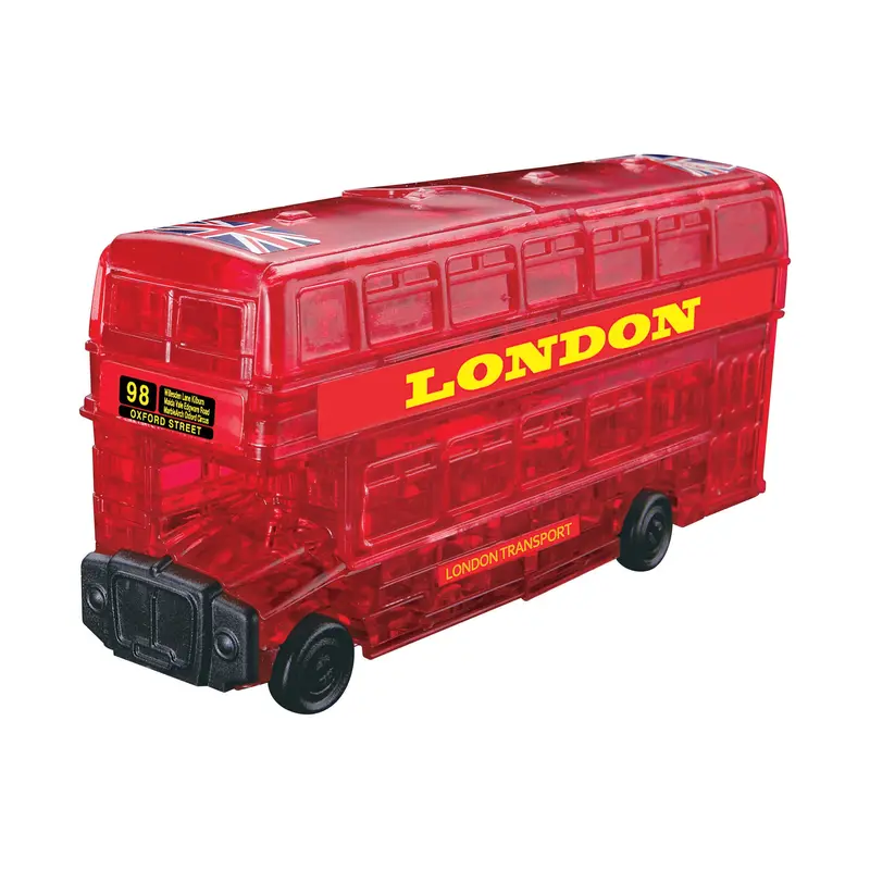 London Bus 3D Crystal Puzzle – Radiant Red, 53-Piece Challenge