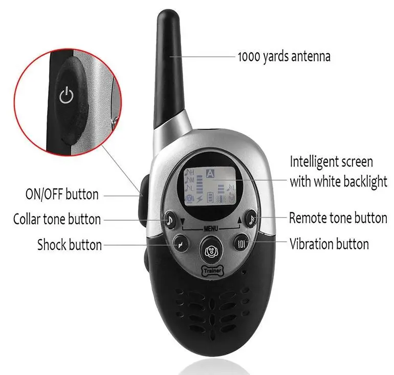 Long-Range Rechargeable Dog Training Collar – 1000-Yard Remote, Waterproof, Multi-Mode (Shock/Vibration/Beep)