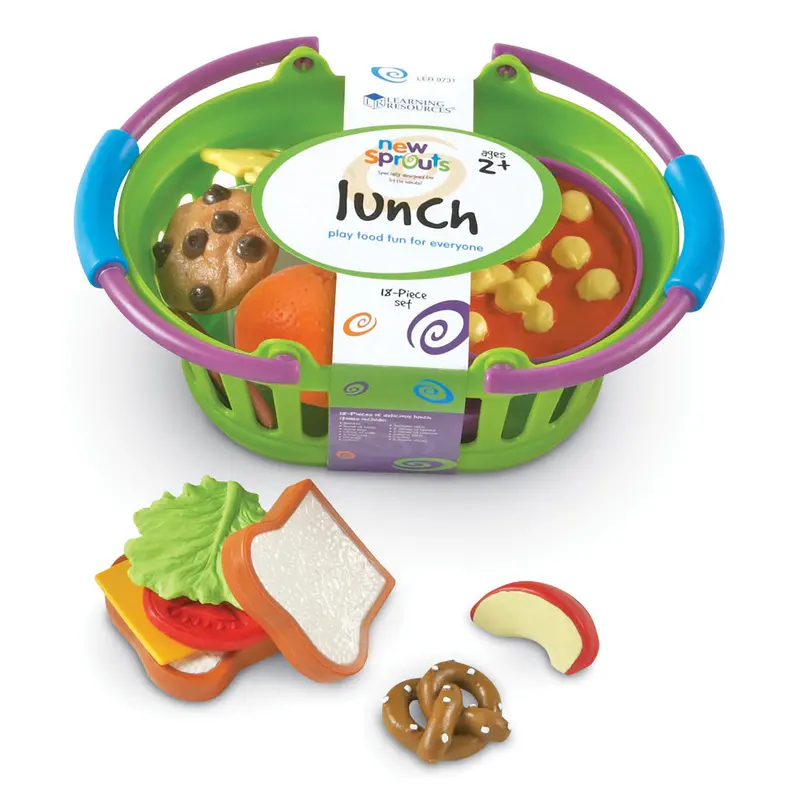 Lunch Basket Playset – Realistic Pretend Food & Picnic Role-Play Kit by New Sprouts