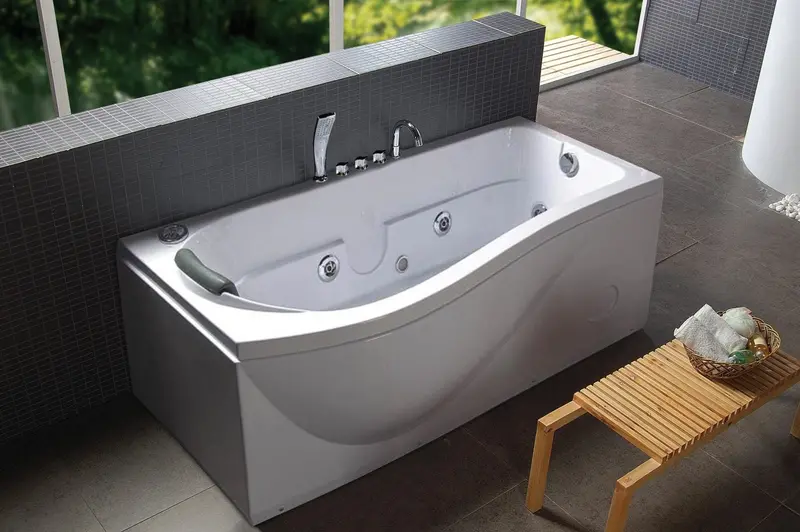 Luxury Rectangle Whirlpool Bathtub – Hydrotherapy Spa Tub with Adjustable Jets & Relaxation Features
