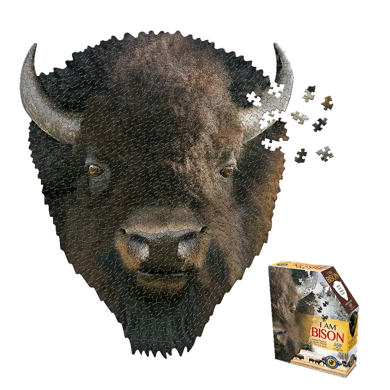 Madd Capp I AM BISON Jigsaw Puzzle – 550-Piece Animal-Themed Head-Shaped Challenge