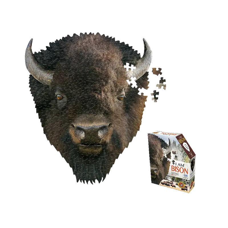 Madd Capp I Am Bison Puzzle – 300-Piece Distinctively Shaped Animal Jigsaw