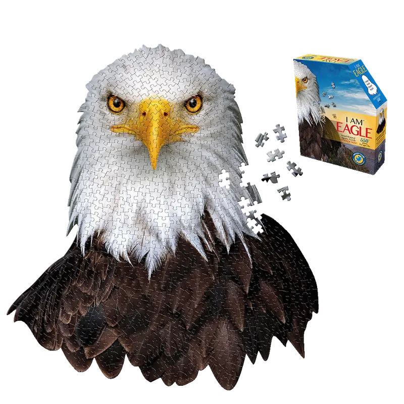 Madd Capp I AM EAGLE Head-Shaped Puzzle – 550-Piece Unique Animal Design Challenge