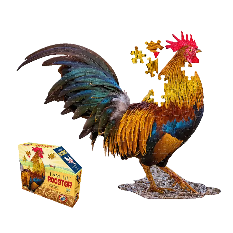 Madd Capp Rooster-Themed 100-Piece Farm Animal Puzzle