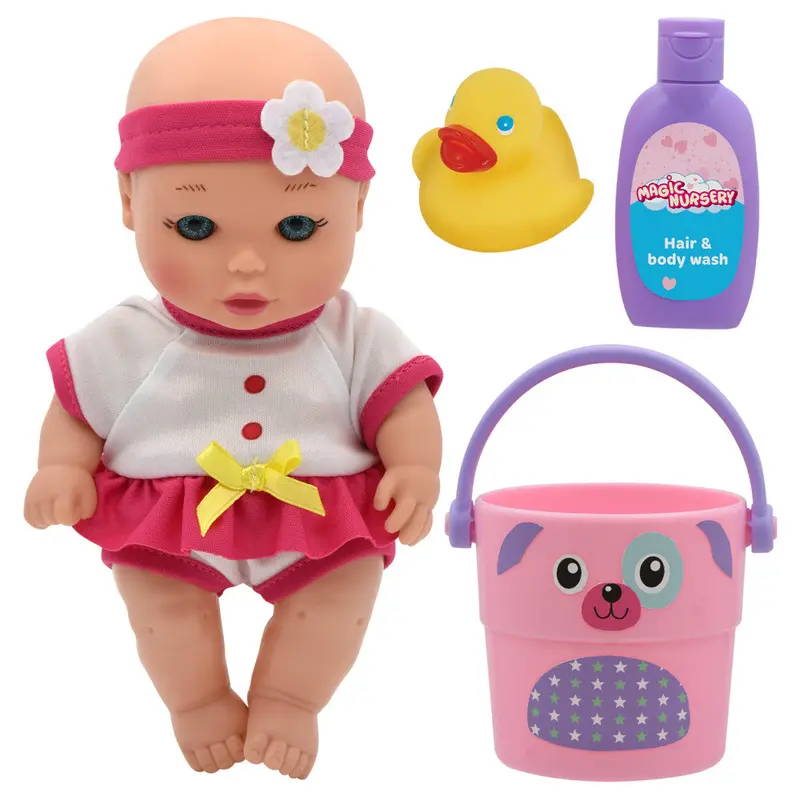 Magic Nursery Love Buckets Bath Playset – 8″ Waterproof Baby Doll Included