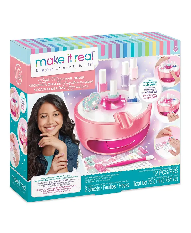 Make It Real Light Magic Manicure Kit – Glow-in-the-Dark Nail Art and Spa Play Set