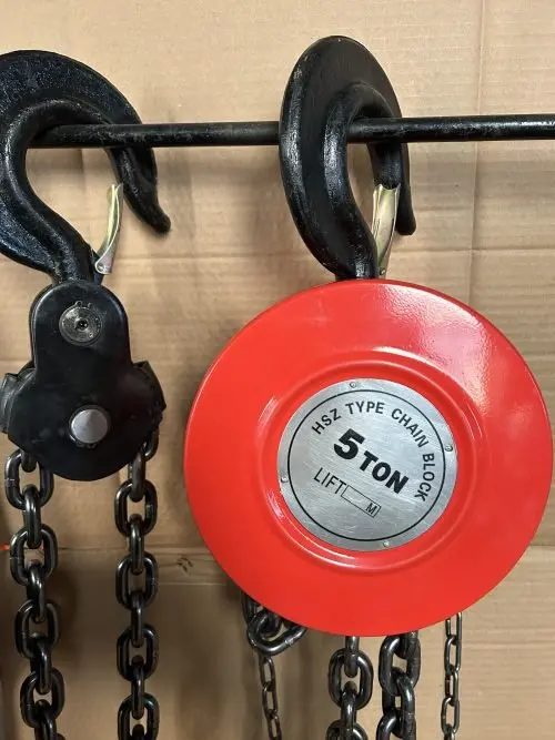 Manual Chain Block Hoist – 2, 3, and 5 Ton Capacity with 10 FT Hook Height Pulley Lift